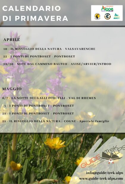 calendario Primavera 2023 - Guide Trek Alps - Viaggi Natura in Mondo